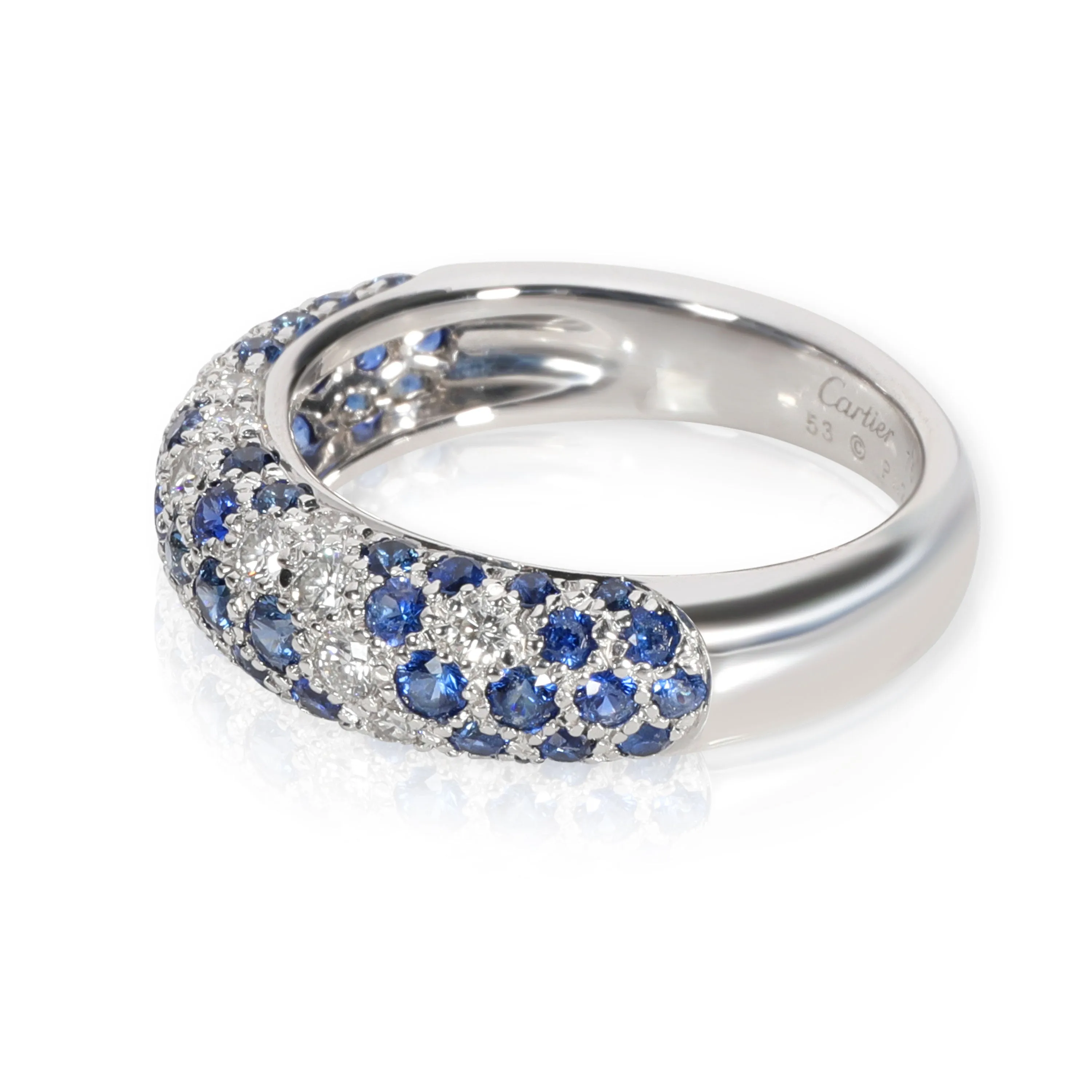 Cartier Jewelry Cartier Mimi Sapphire & Diamond Pave Dome Ring in 18K White Gold
