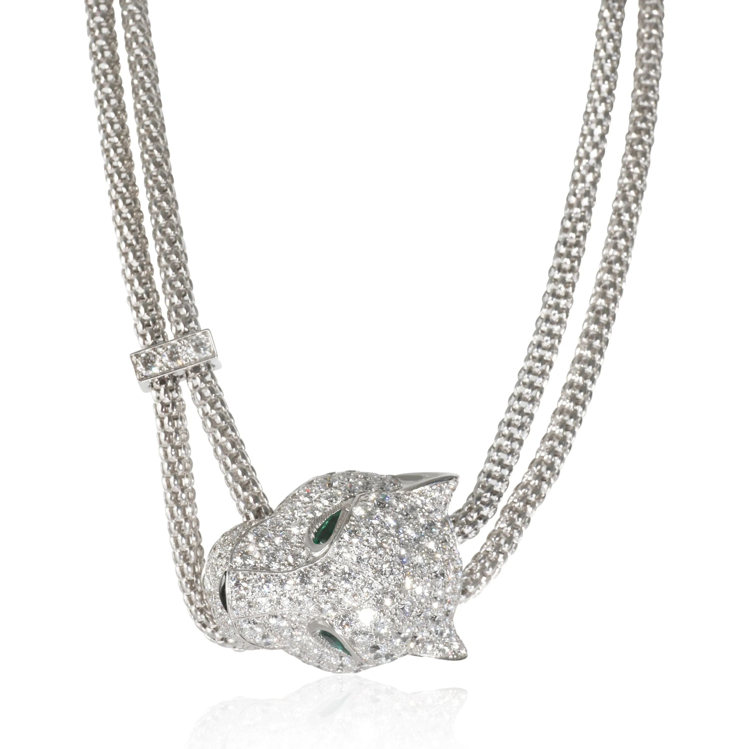 Cartier Jewelry Panthere de Cartier Diamond Necklace (White Gold)