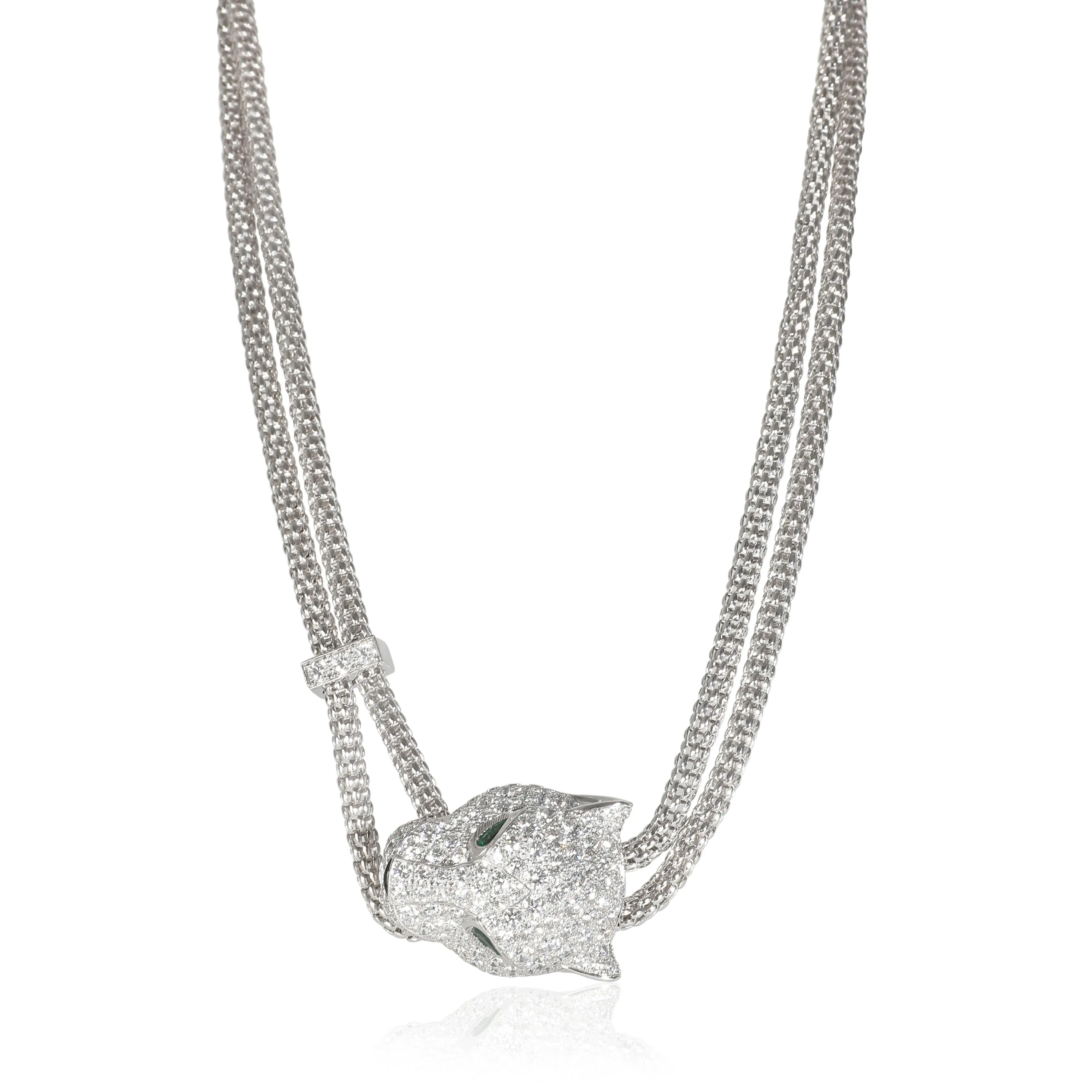 Cartier Jewelry Panthere de Cartier Diamond Necklace (White Gold)