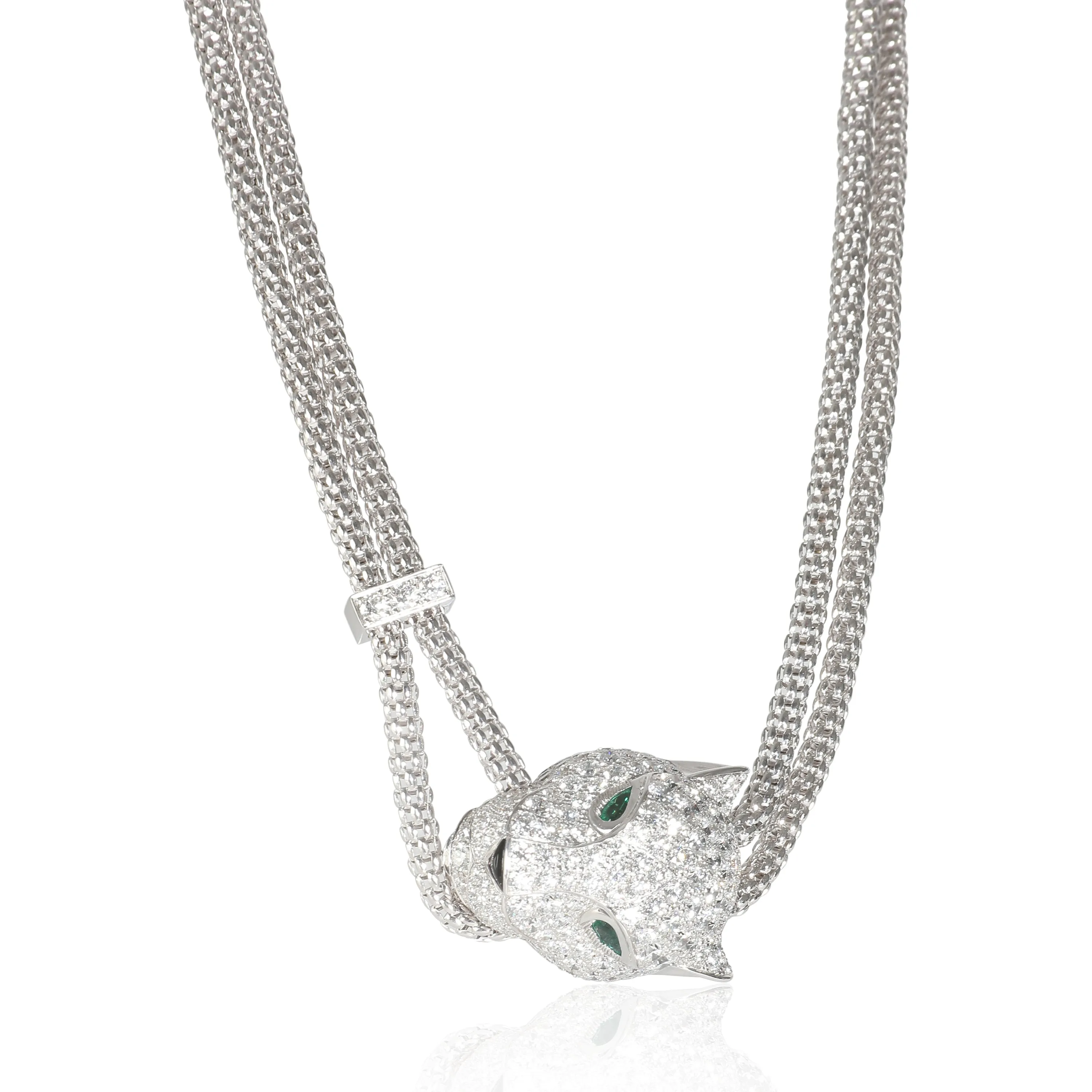 Cartier Jewelry Panthere de Cartier Diamond Necklace (White Gold)