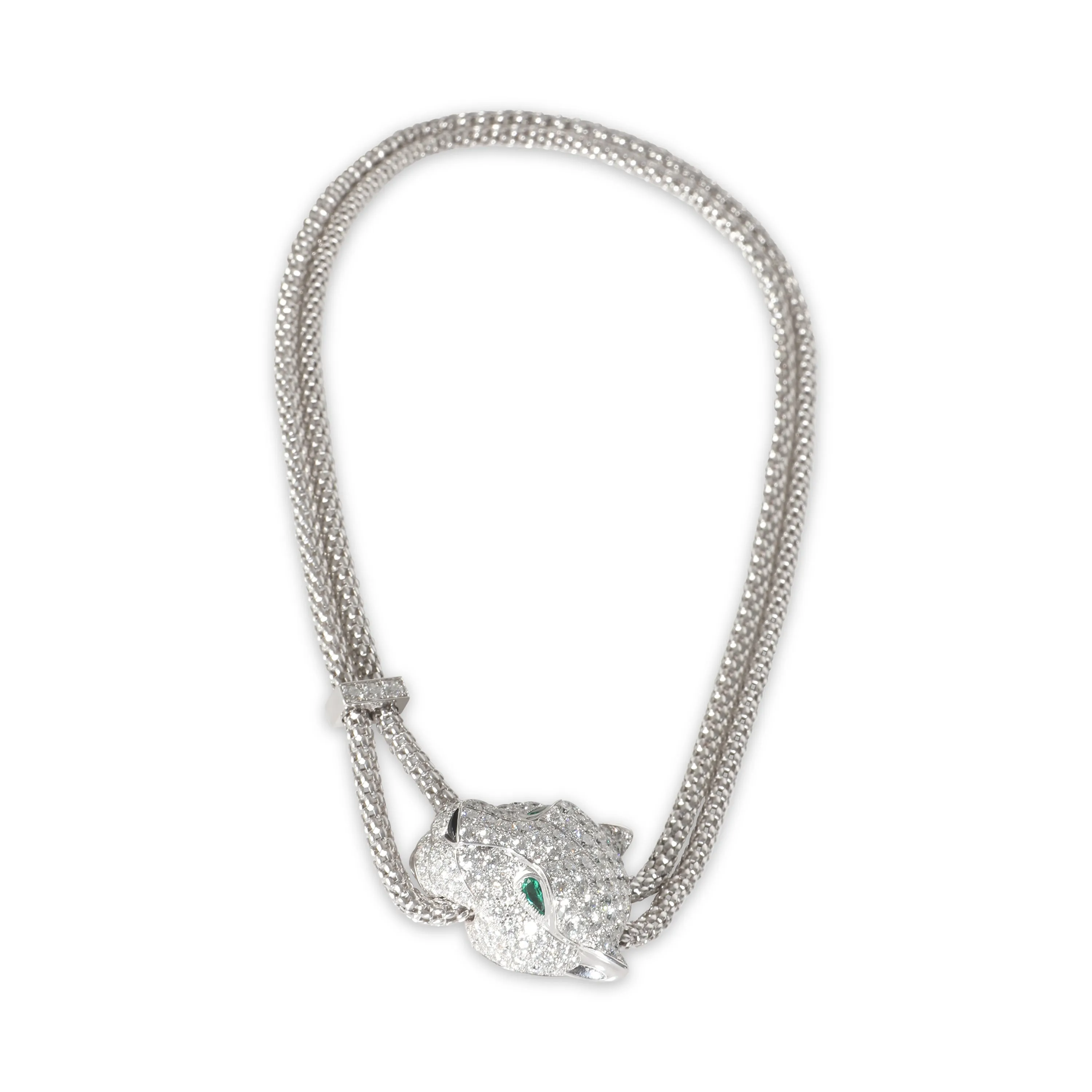 Cartier Jewelry Panthere de Cartier Diamond Necklace (White Gold)