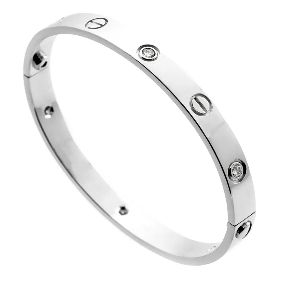 Cartier Love 6 Diamond White Gold Bangle Bracelet Cartier Jewelry