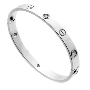 Cartier Love 6 Diamond White Gold Bangle Bracelet Cartier Jewelry