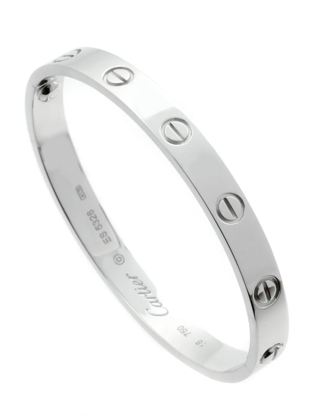 Cartier Love Bracelet in 18k White Gold Sz 16 Cartier Jewelry