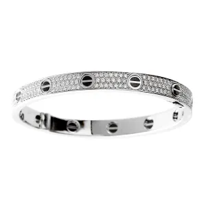Cartier Love Diamond White Gold Bangle Bracelet N6032416 Cartier Jewelry