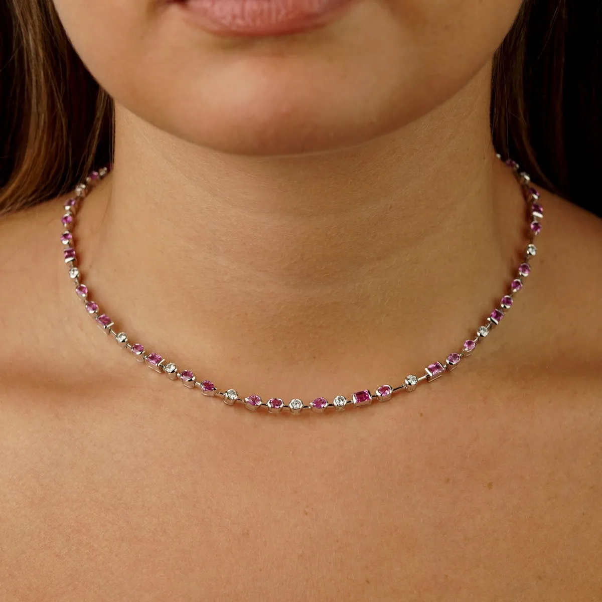 Cartier Meli Melo Diamond Pink Sapphire Necklace Cartier Jewelry