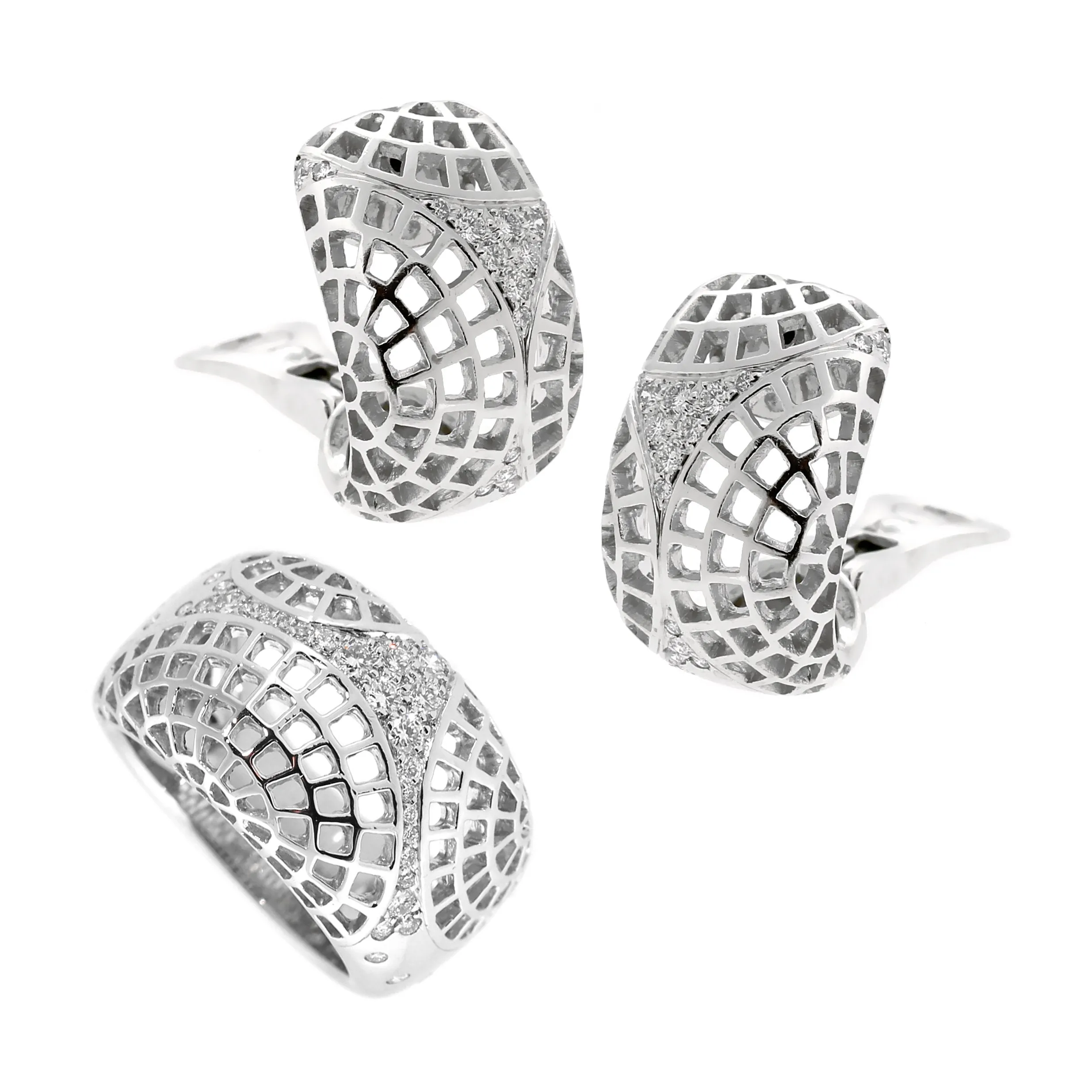 Cartier Nouvelle Vague Diamond 18k White Gold Suite Cartier Jewelry