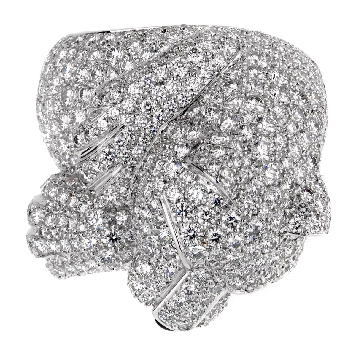 Cartier Panthere Pave Diamond Emerald White Gold Ring Cartier Jewelry