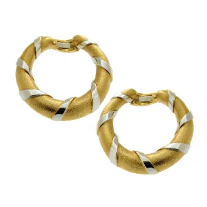 Cartier Paris 18k Yellow & Yellow Gold Hoop Earrings Cartier Jewelry