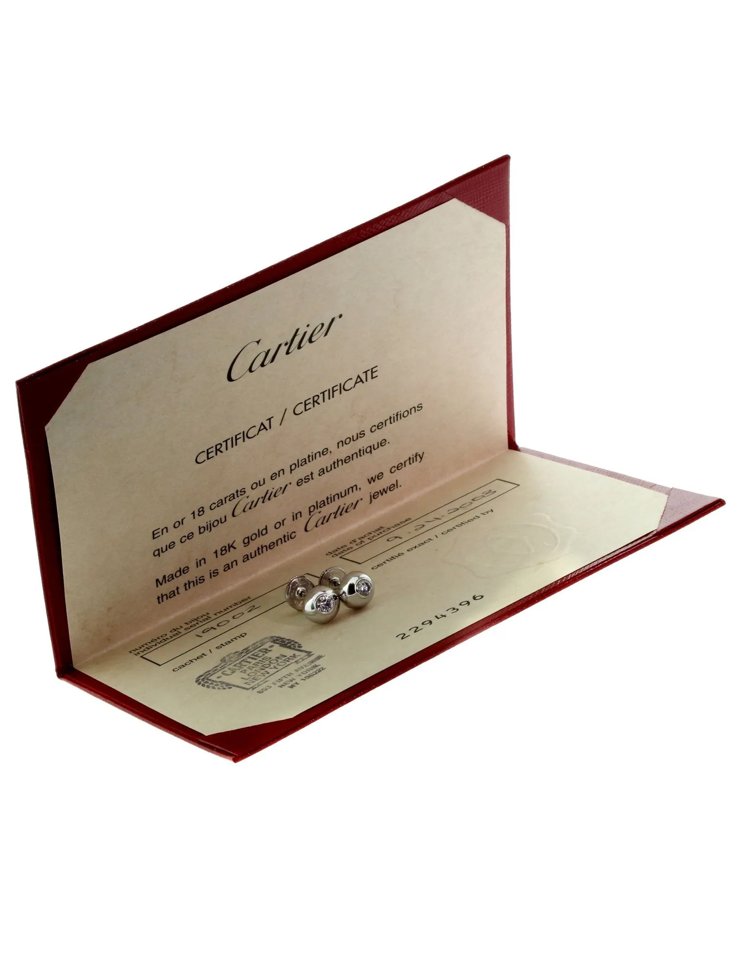 Cartier Perles de Diamants Diamond Stud Earrings in White Gold Cartier Jewelry