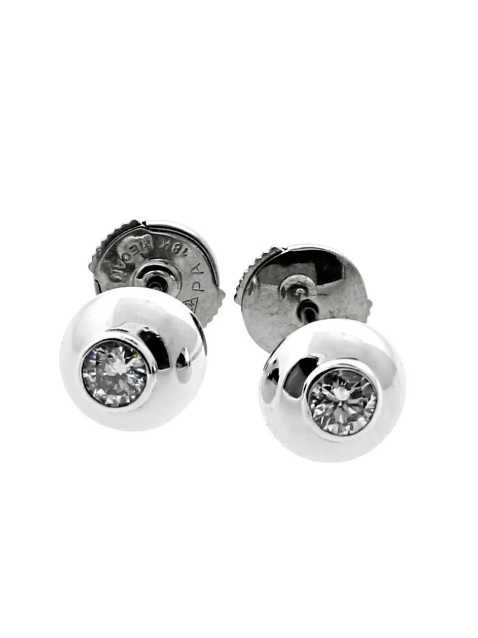 Cartier Perles de Diamants Diamond Stud Earrings in White Gold Cartier Jewelry