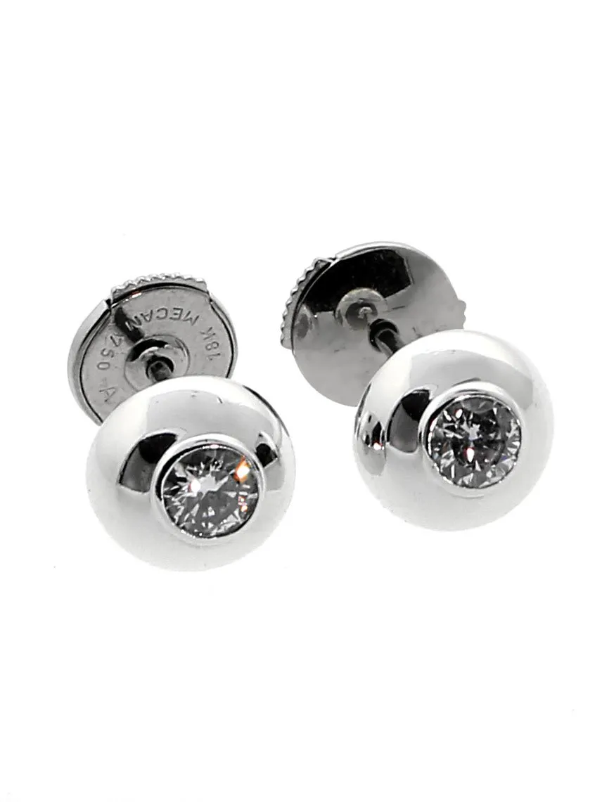 Cartier Perles de Diamants Diamond Stud Earrings in White Gold Cartier Jewelry