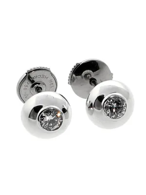 Cartier Perles de Diamants Diamond Stud Earrings in White Gold Cartier Jewelry