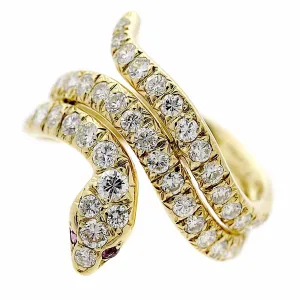 Cartier Snake Diamond Gold Ring Cartier Jewelry