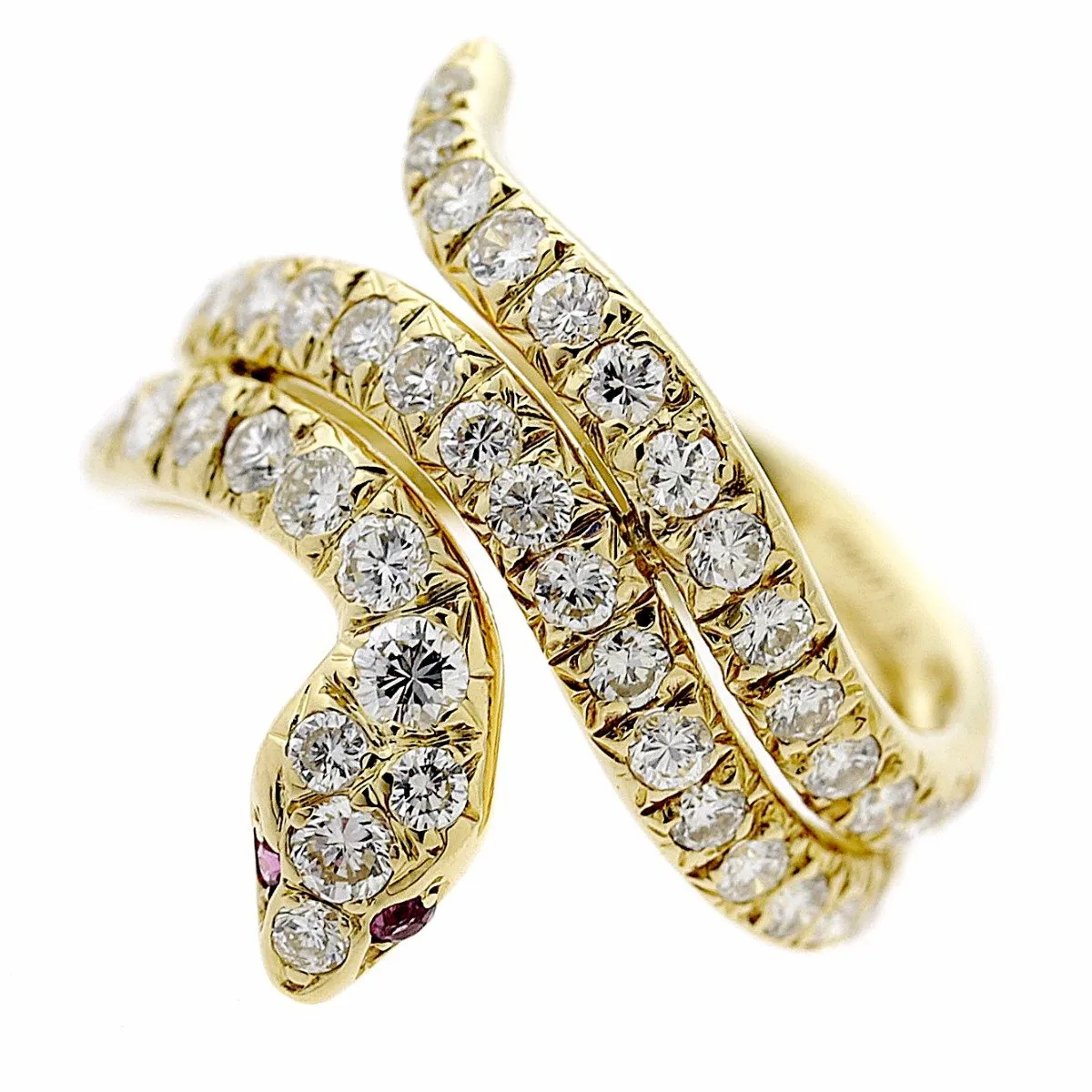Cartier Snake Diamond Gold Ring Cartier Jewelry