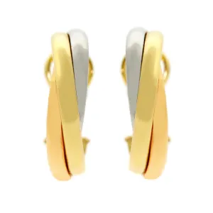 Cartier Trinity Three Color Gold Hoop Earrings Cartier Jewelry