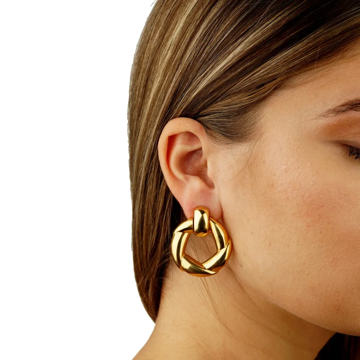 Cartier Vintage 18k Yellow Gold Hoop Earrings Cartier Jewelry