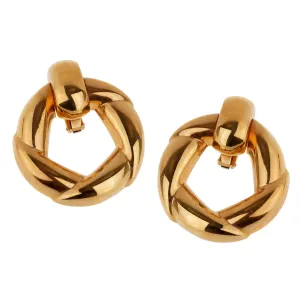 Cartier Vintage 18k Yellow Gold Hoop Earrings Cartier Jewelry