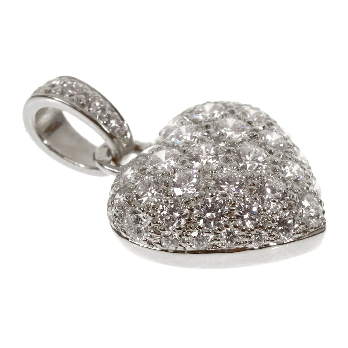 Cartier White Gold Diamond Heart Pendant Necklace Cartier Jewelry