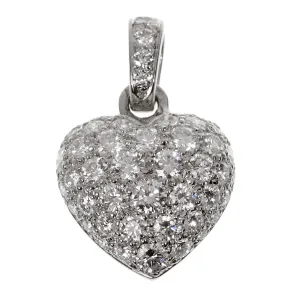 Cartier White Gold Diamond Heart Pendant Necklace Cartier Jewelry