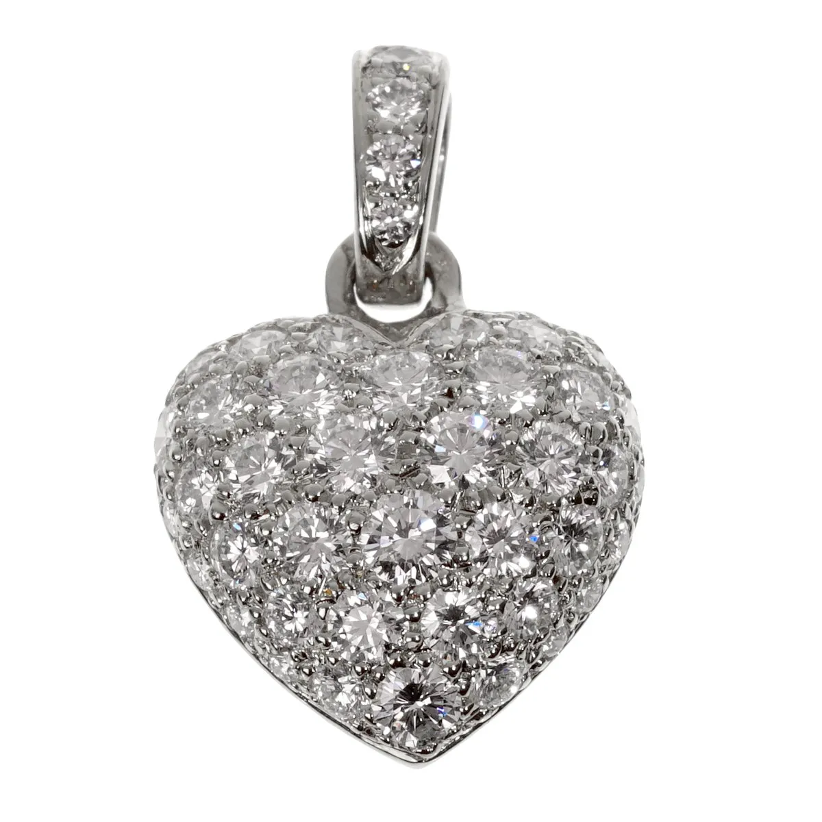 Cartier White Gold Diamond Heart Pendant Necklace Cartier Jewelry