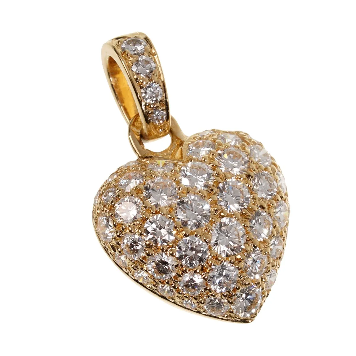 Cartier Yellow Gold Diamond Heart Pendant Necklace Cartier Jewelry