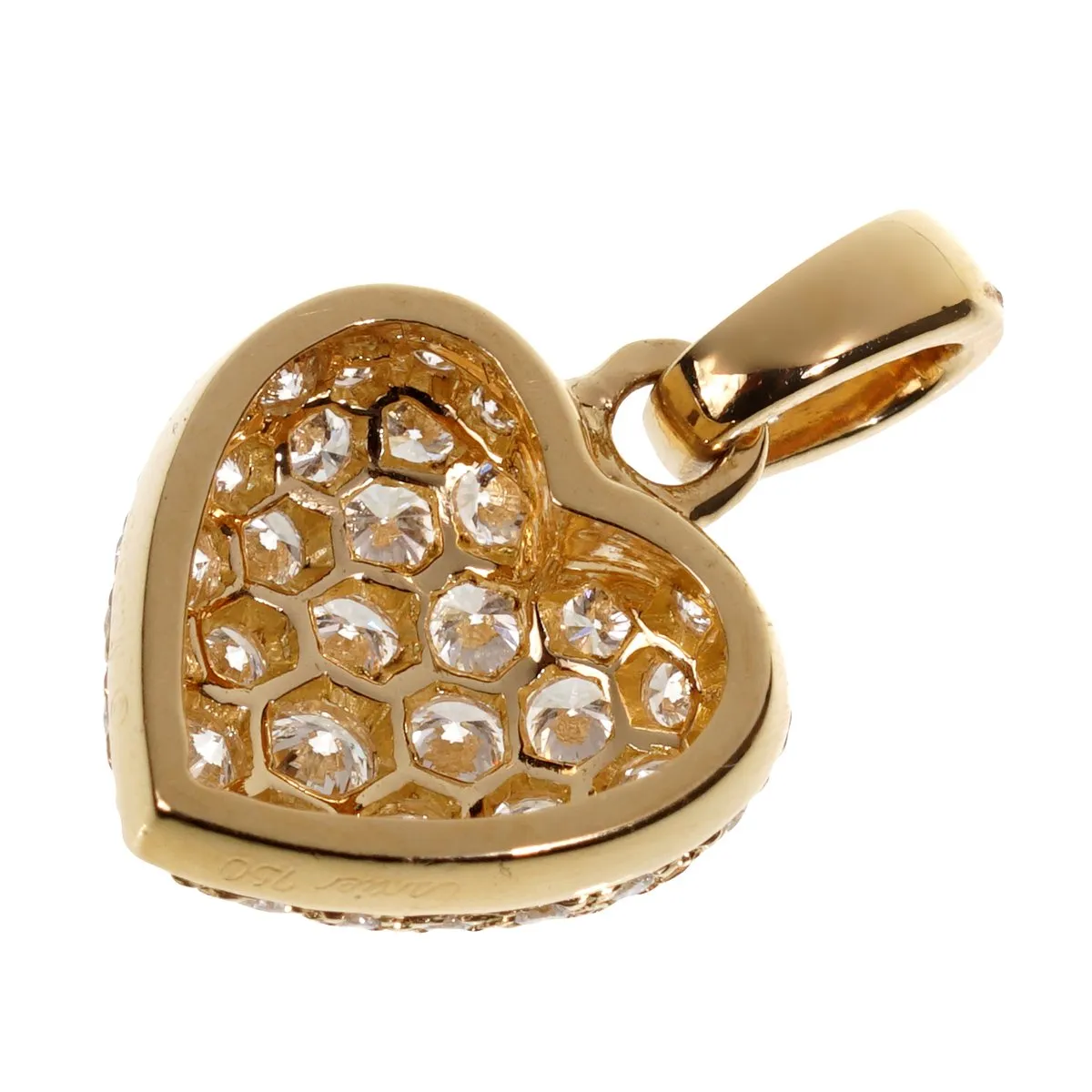 Cartier Yellow Gold Diamond Heart Pendant Necklace Cartier Jewelry