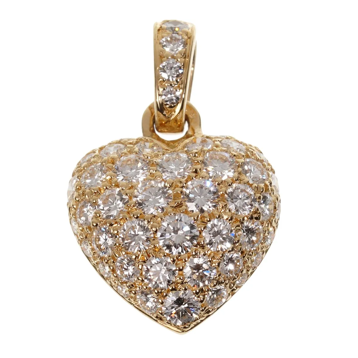 Cartier Yellow Gold Diamond Heart Pendant Necklace Cartier Jewelry