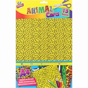 Children's Pack of 15 Fun A4 Animal Print Craft Card Sheets