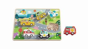 Children's Wooden Vehicles 8 Piece Chunky Puzzle for Ages 1 and Up