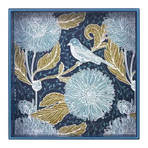Chrysanthemum Bird Tray - 15 Inch Square Design