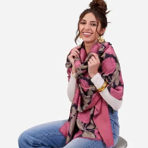 Chrysanthemum Flower Pink Reversible Wrap