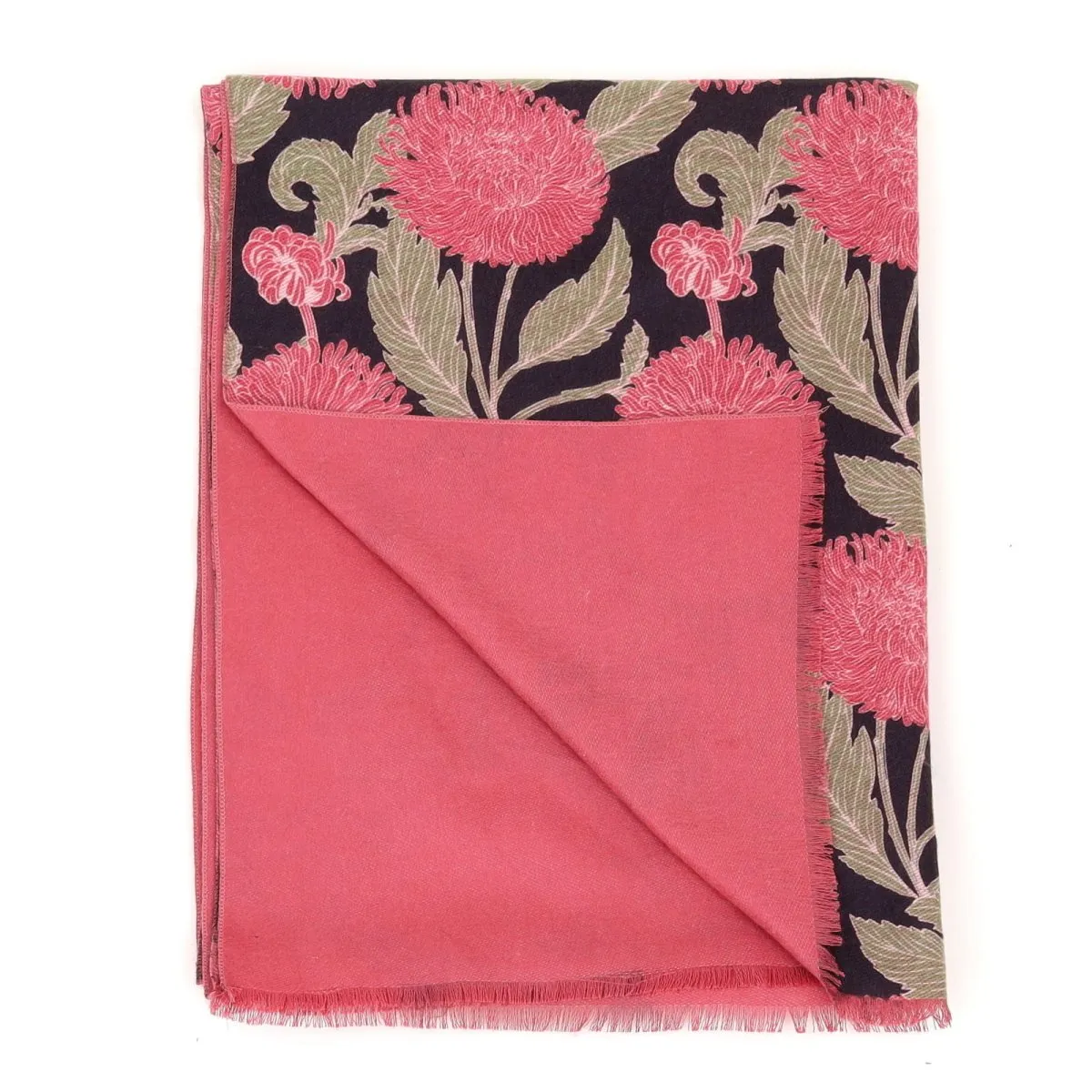 Chrysanthemum Flower Pink Reversible Wrap