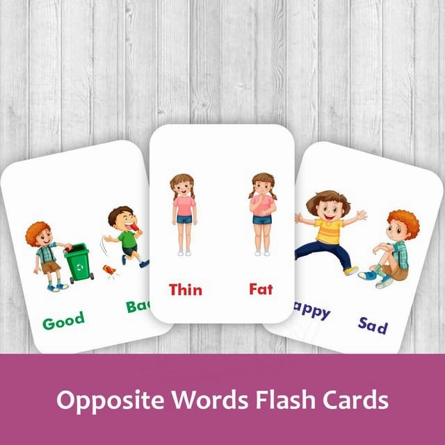 Clapjoy Opposite Words Flash Card For Kids Of Age 2 Years And Above