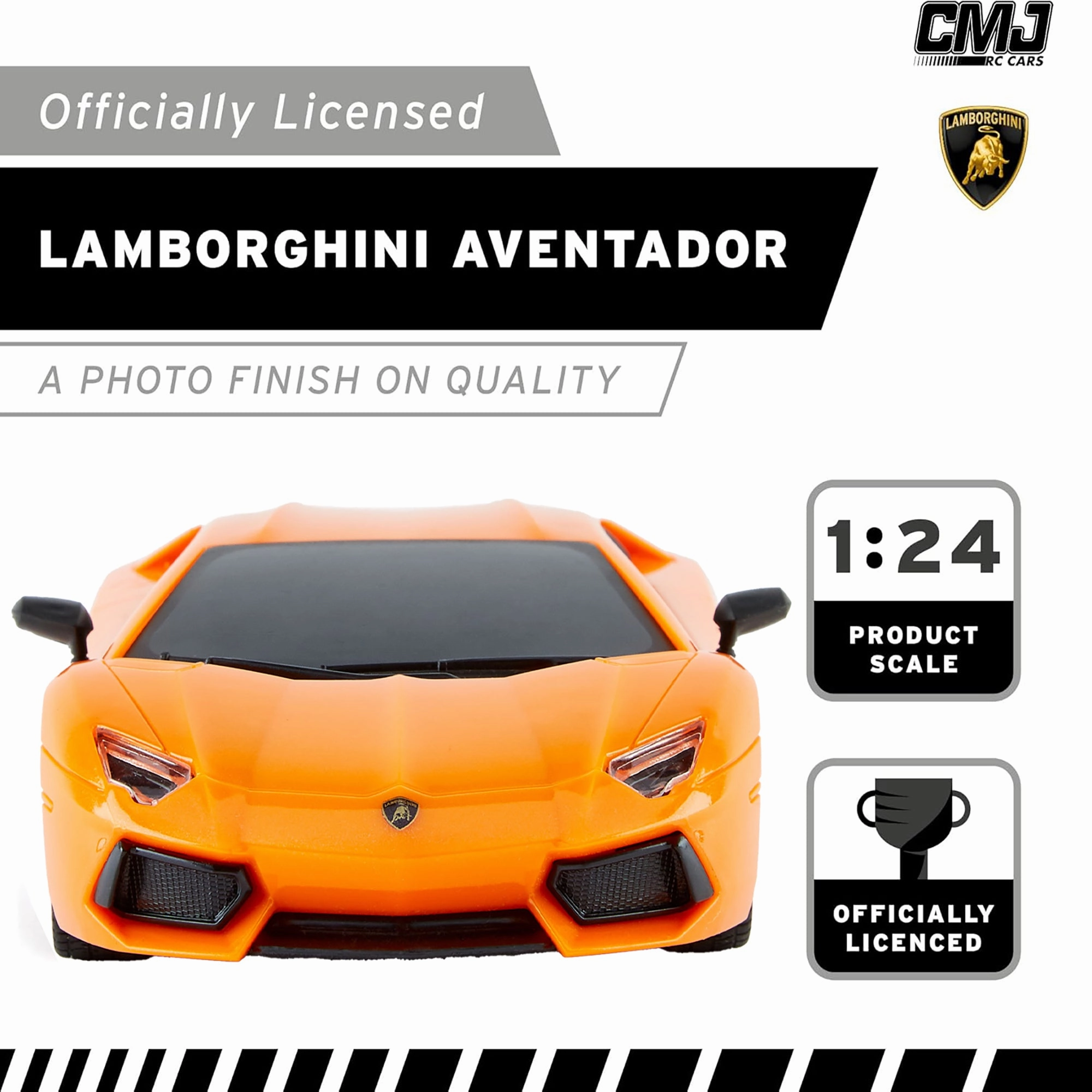 CMJ RC Lamborghini LP700-4 - Orange - 1:24 Scale - 2.4GHz Remote Control Car with LED Headlights