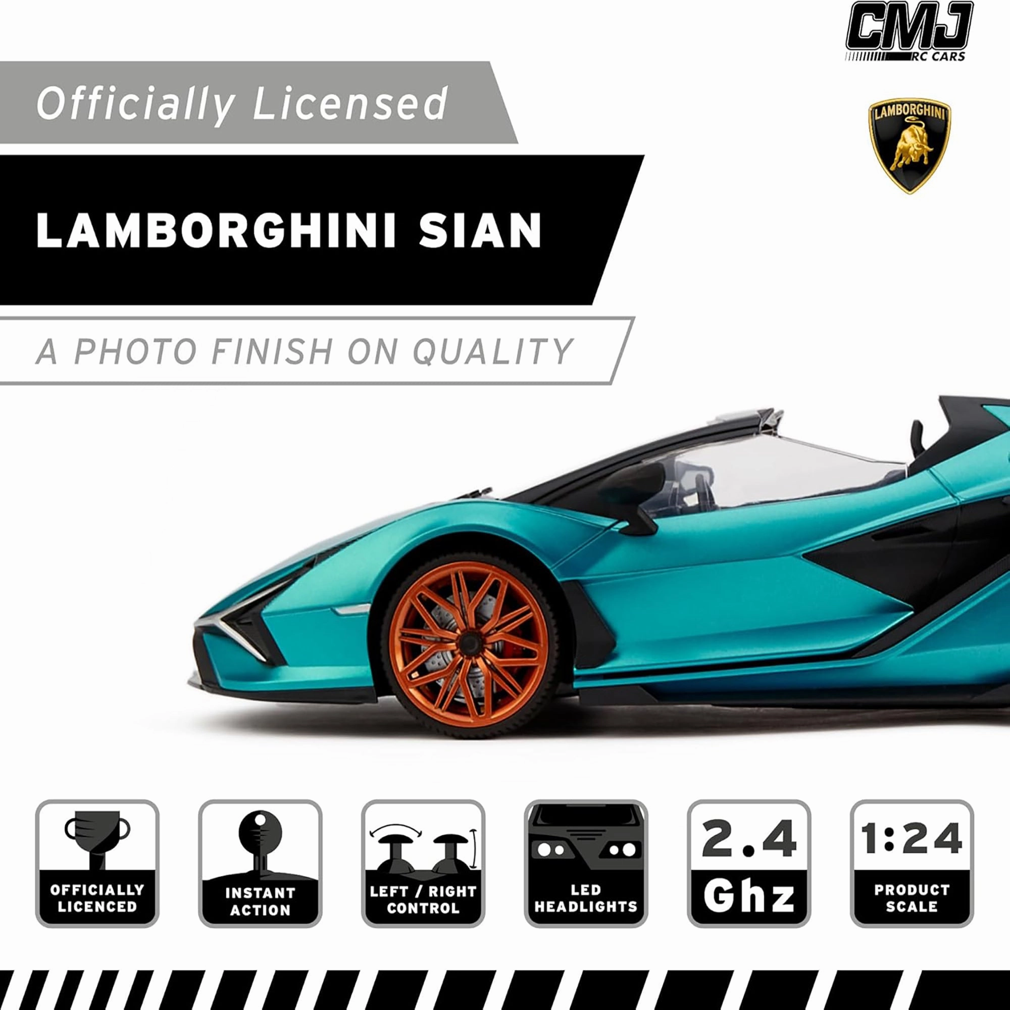 CMJ RC Lamborghini Twin Pack - Sin & Aventador Police - 1:24 Scale Remote Control Cars