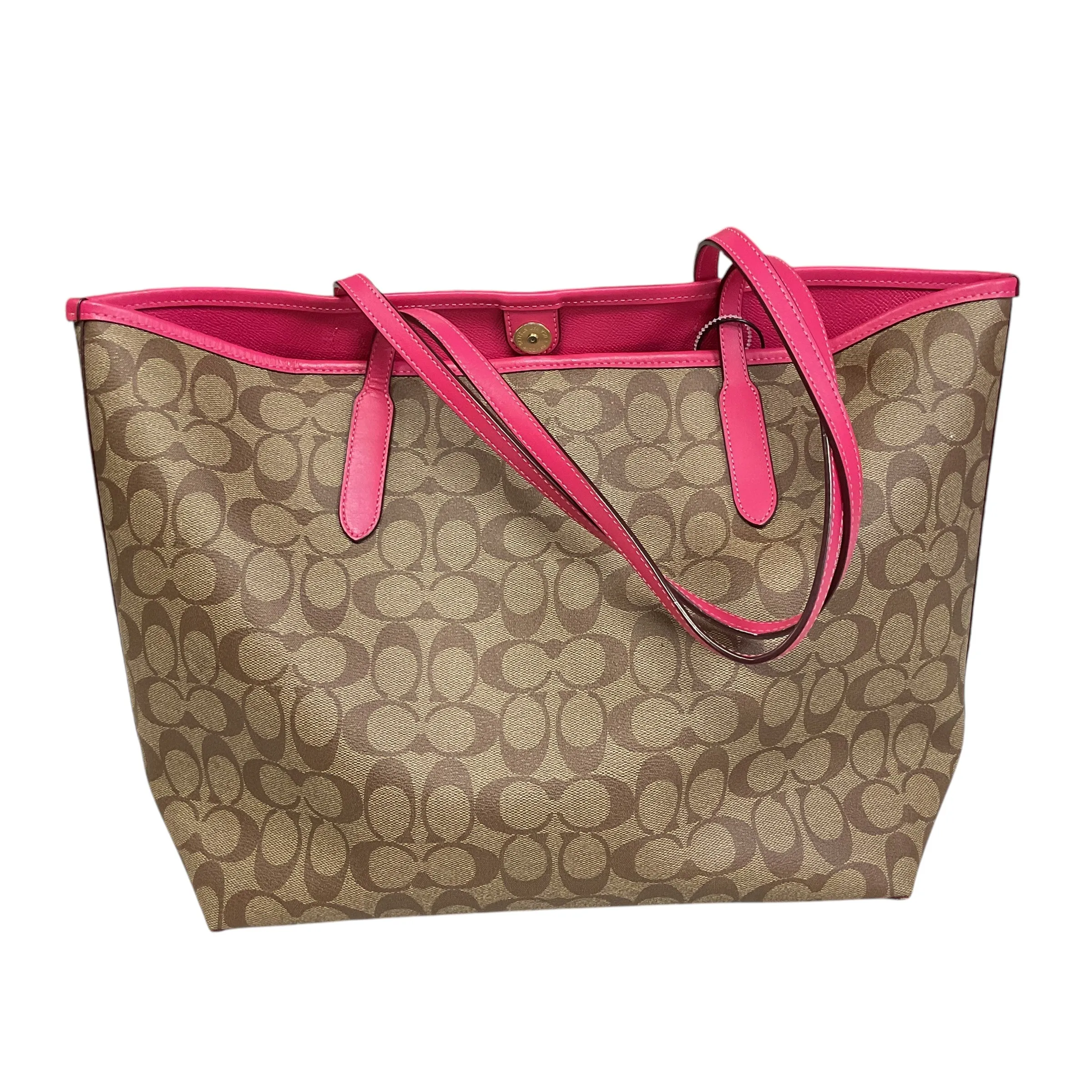 Coach Bags Handbag Designer By Coach In Brown & Pink, Size:Large
