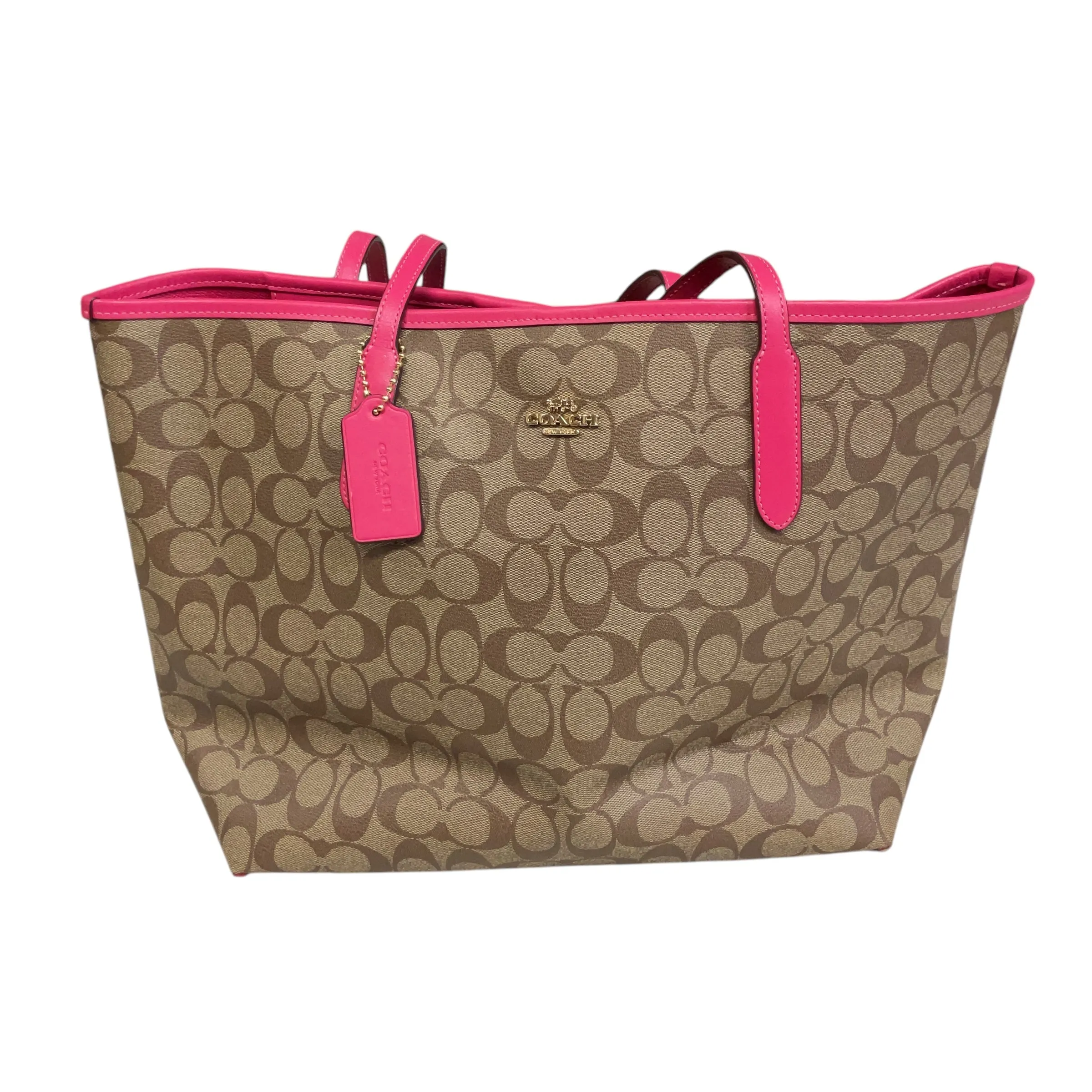 Coach Bags Handbag Designer By Coach In Brown & Pink, Size:Large