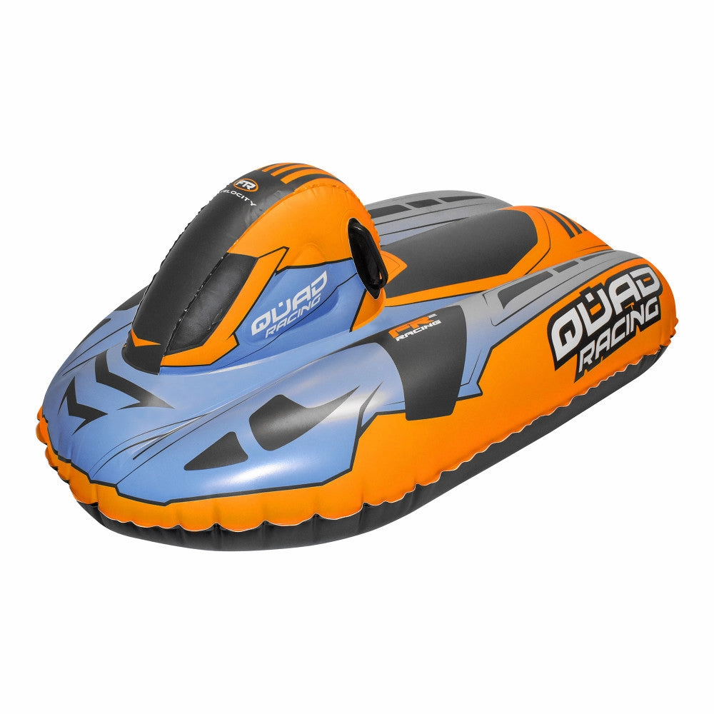 CocoNut Outdoor 50-Inch Inflatable Quad Racing Snowmobile Sled - Orange & Blue
