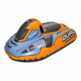 CocoNut Outdoor 50-Inch Inflatable Quad Racing Snowmobile Sled - Orange & Blue