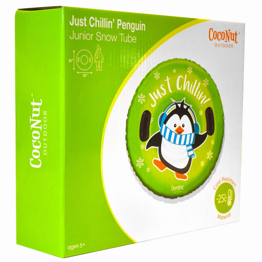 CocoNut Outdoor Inflatable Just Chillin' Green Penguin 32" Junior Snow Tube