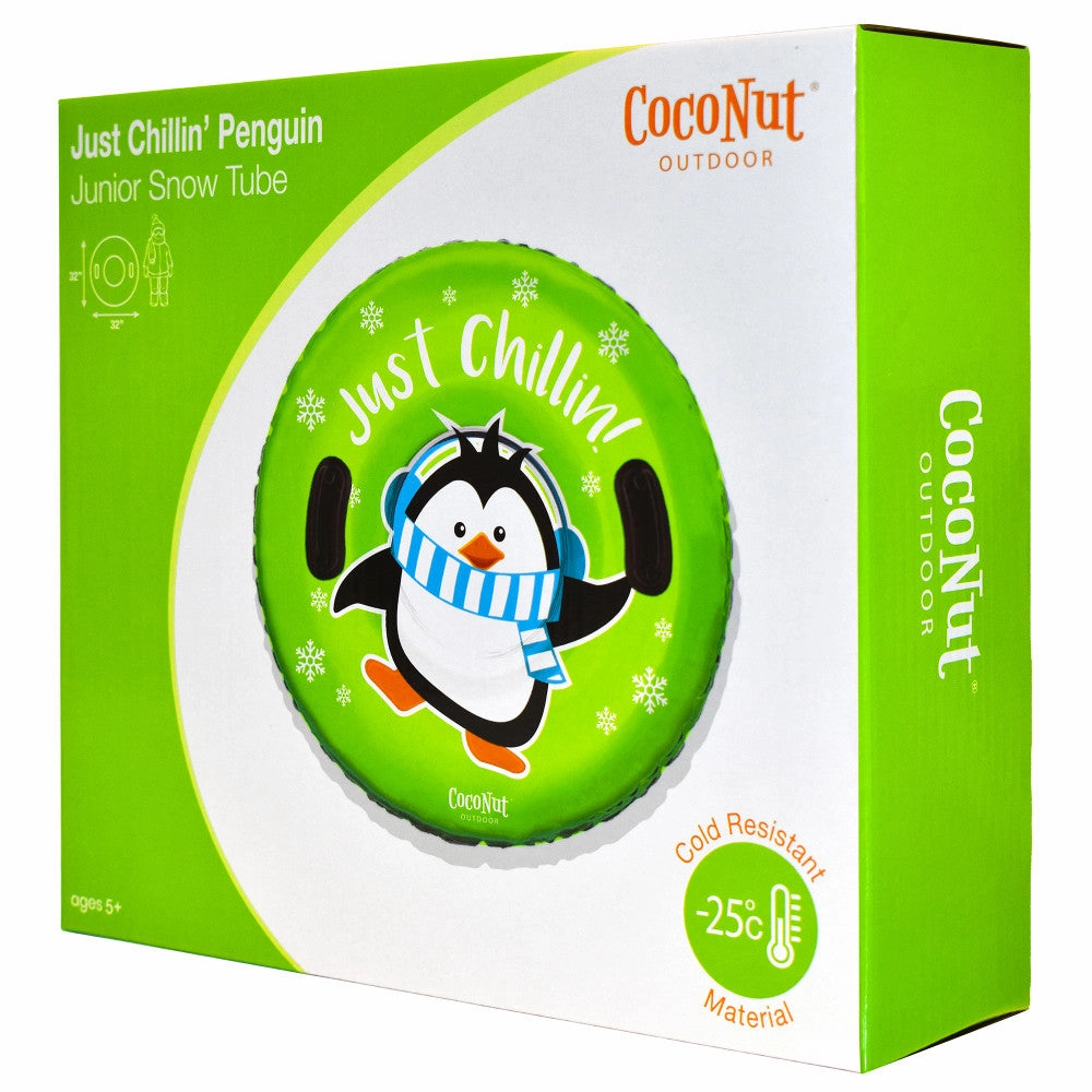 CocoNut Outdoor Inflatable Just Chillin' Green Penguin 32" Junior Snow Tube