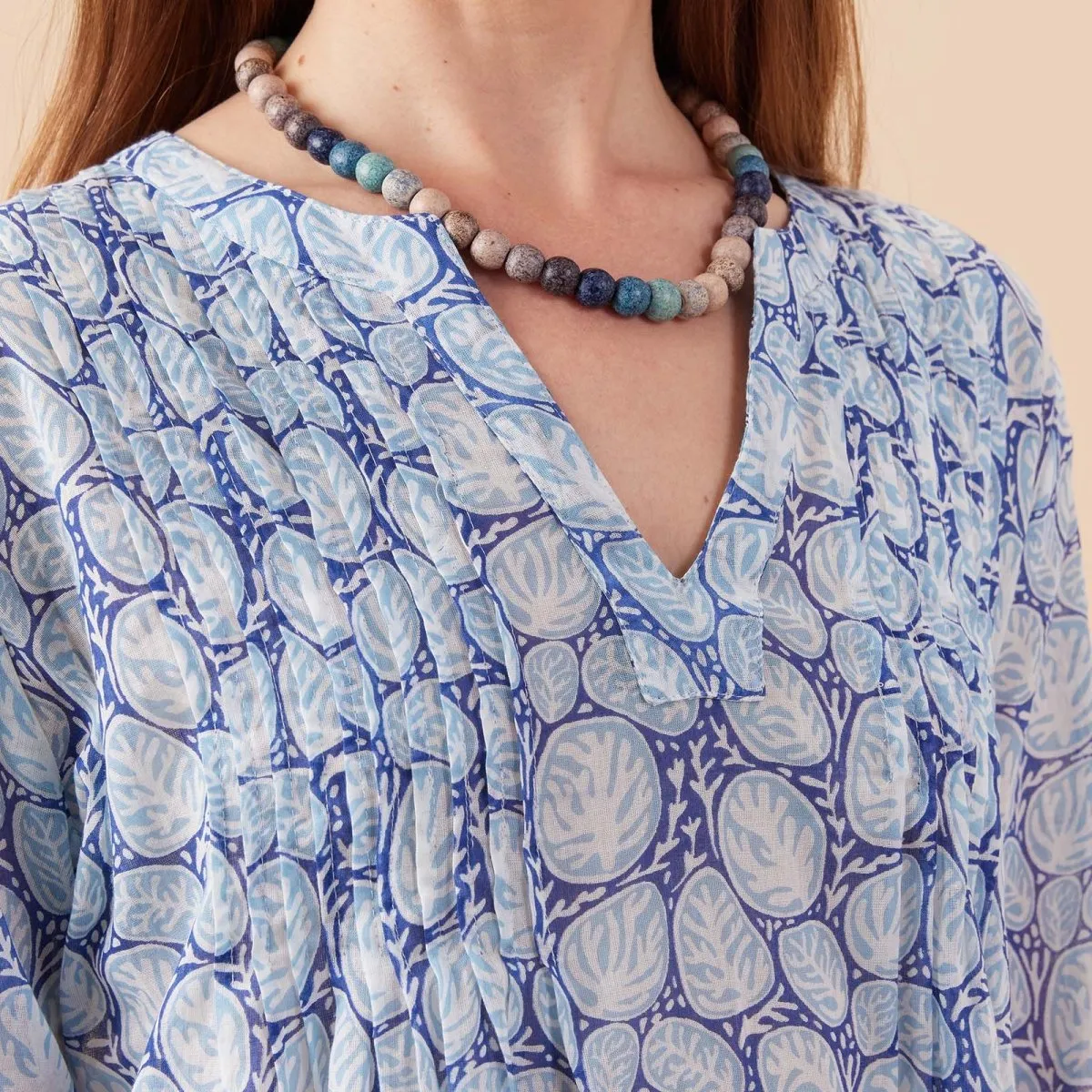 Coral Garden Pintuck Beach Cover Up