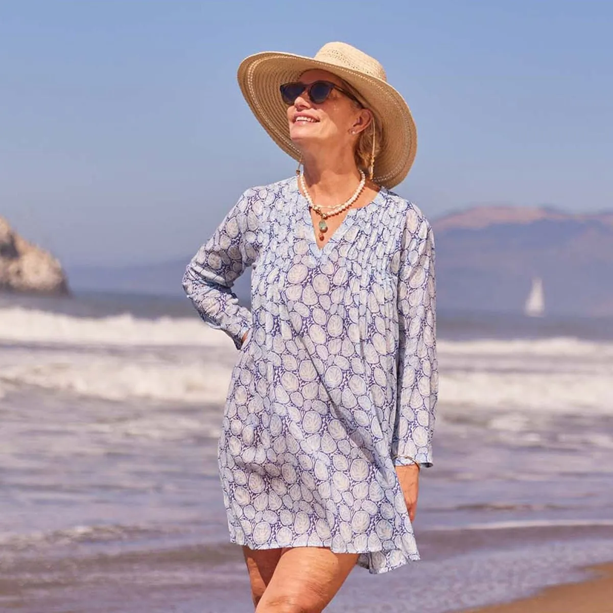 Coral Garden Pintuck Beach Cover Up