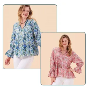 Cotton Blouse with Ruffle Sleeve Bundle