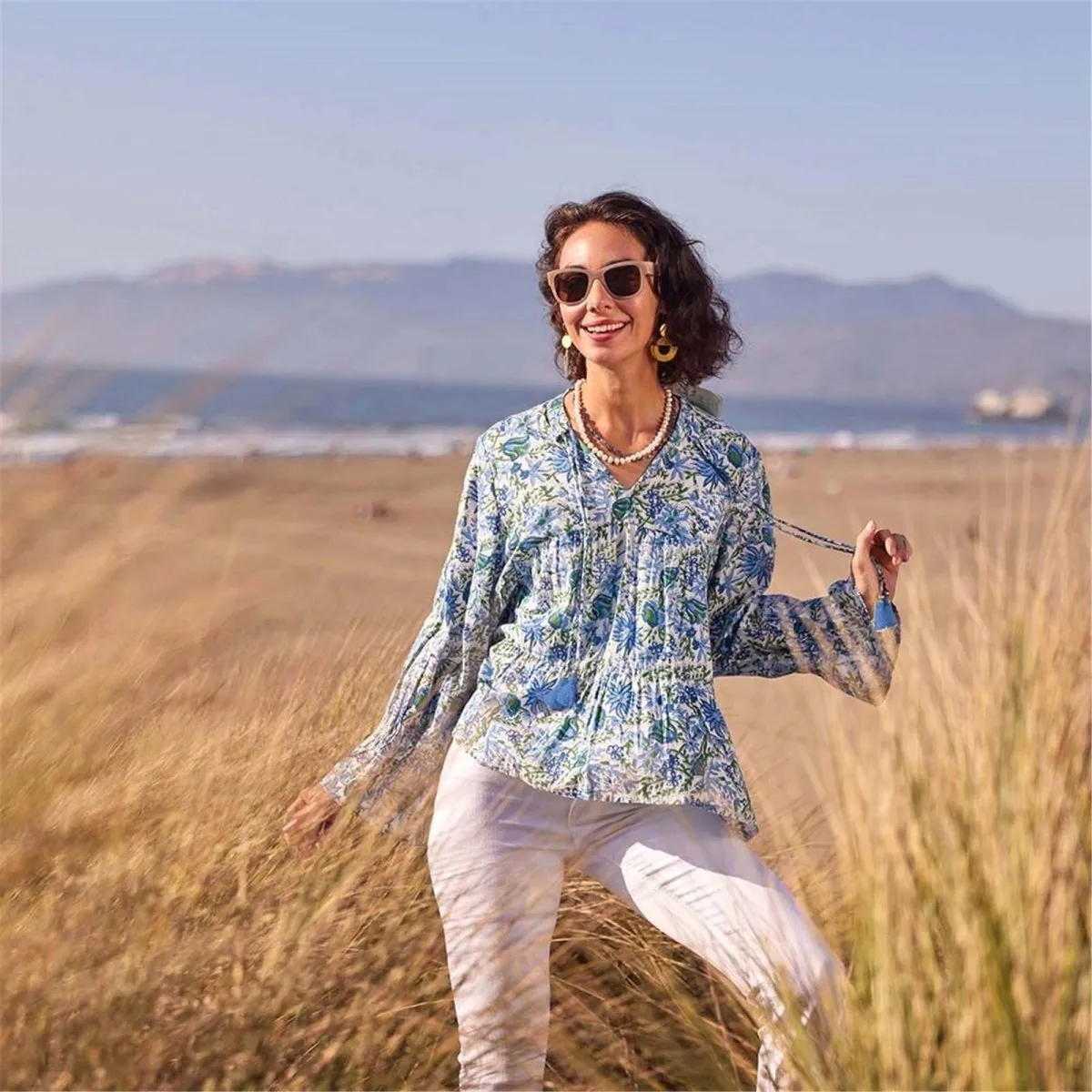 Cotton Blouse with Ruffle Sleeve Bundle