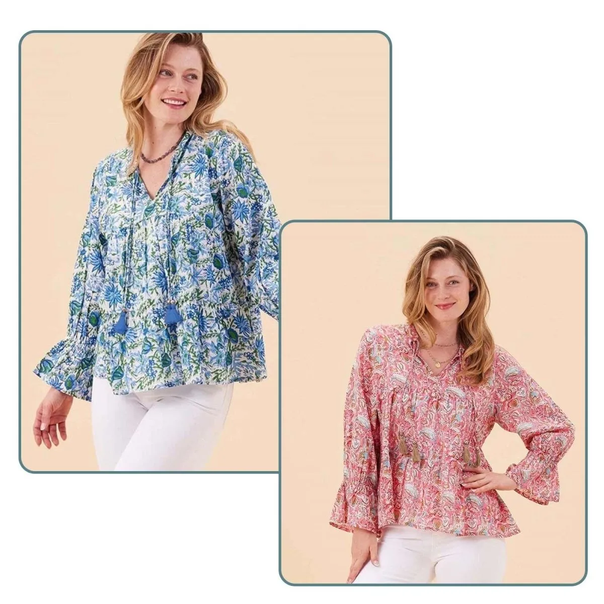 Cotton Blouse with Ruffle Sleeve Bundle