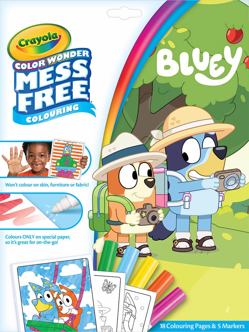 Crayola Colour Wonder Bluey Mess Free Colouring Book for Ages 3 and Up