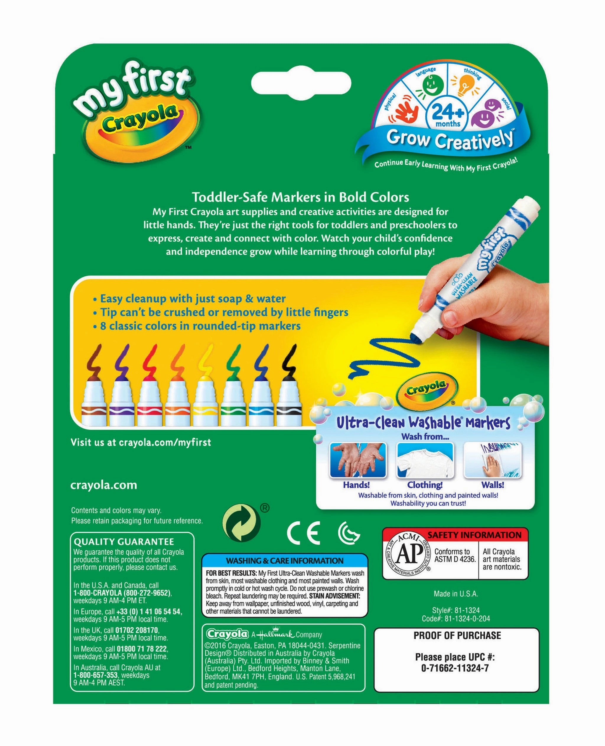 Crayola My First Washable Markers 8 Pack
