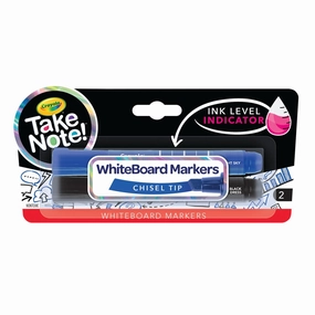 CRAYOLA TAKE NOTE! CHISEL TIP WHITEBOARD MARKERS 2 PACK